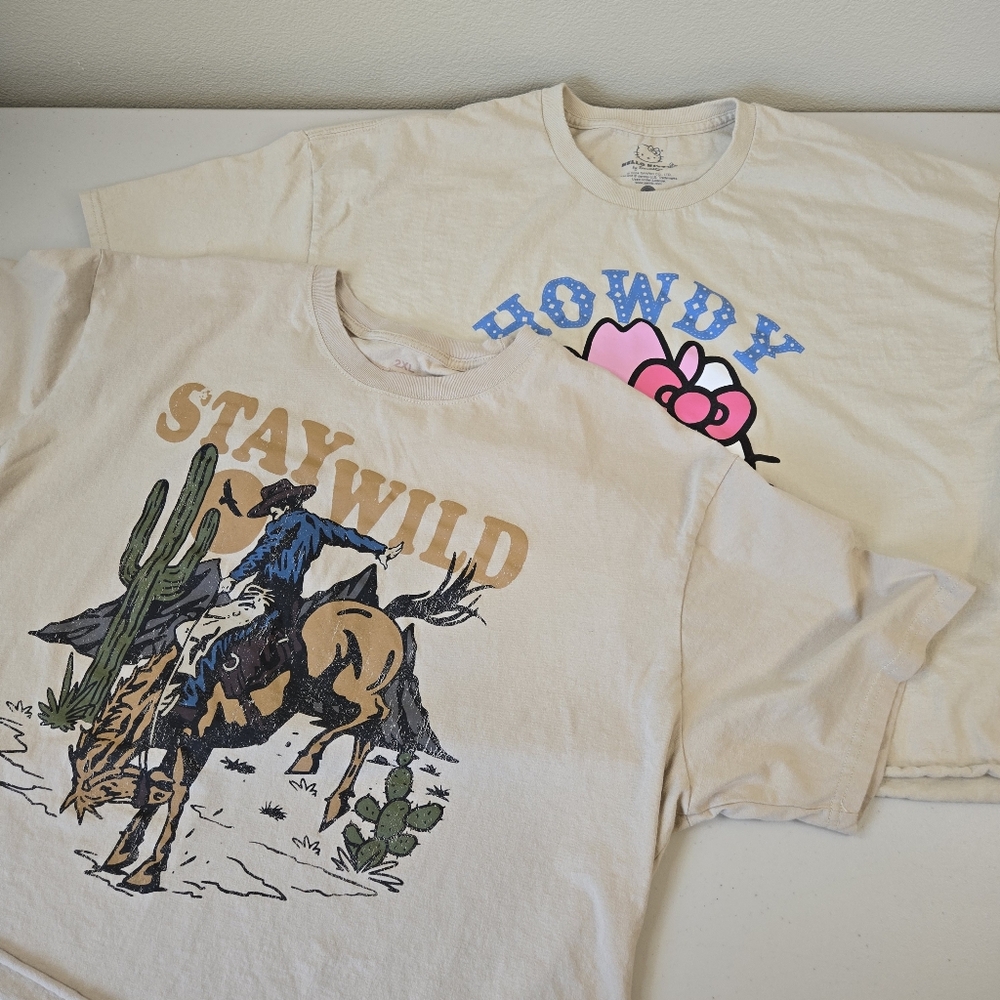 2 Graphic Tees Western Hello Kitty 2X - Picture 7 of 15
